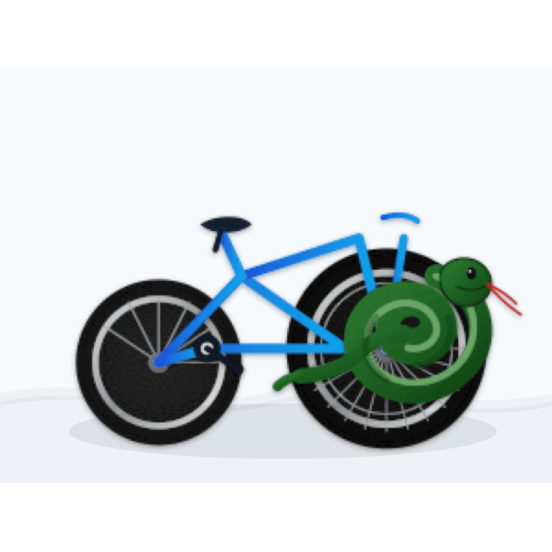GPT-5.2 SVG: snake coiled on a bicycle wheel