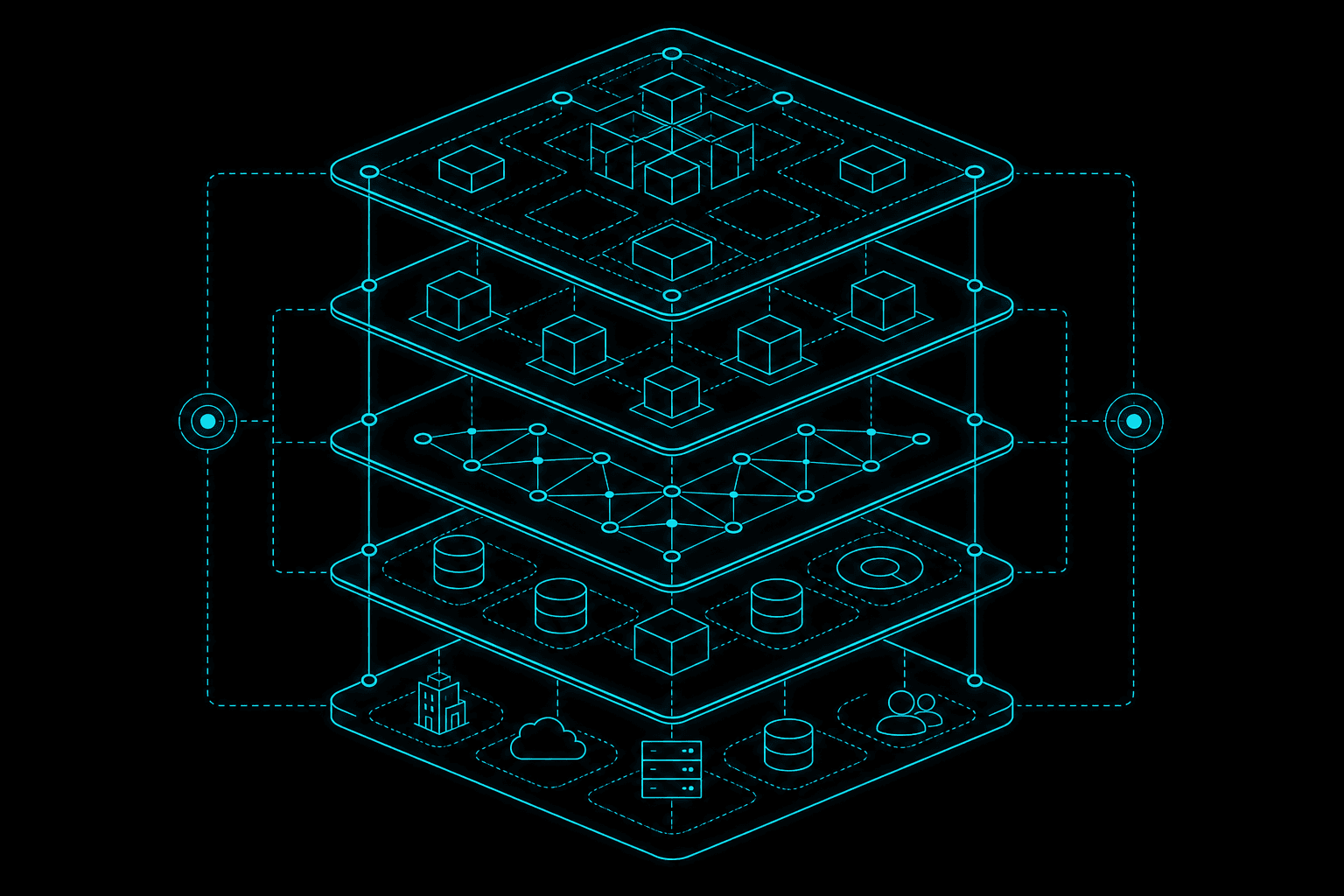 Layered market architecture icon